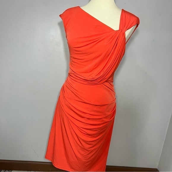 Vintage Baddie Bodycon Dress Fitted Party Going Out Summer Dopamine Orange Vacay - Picture 6 of 11
